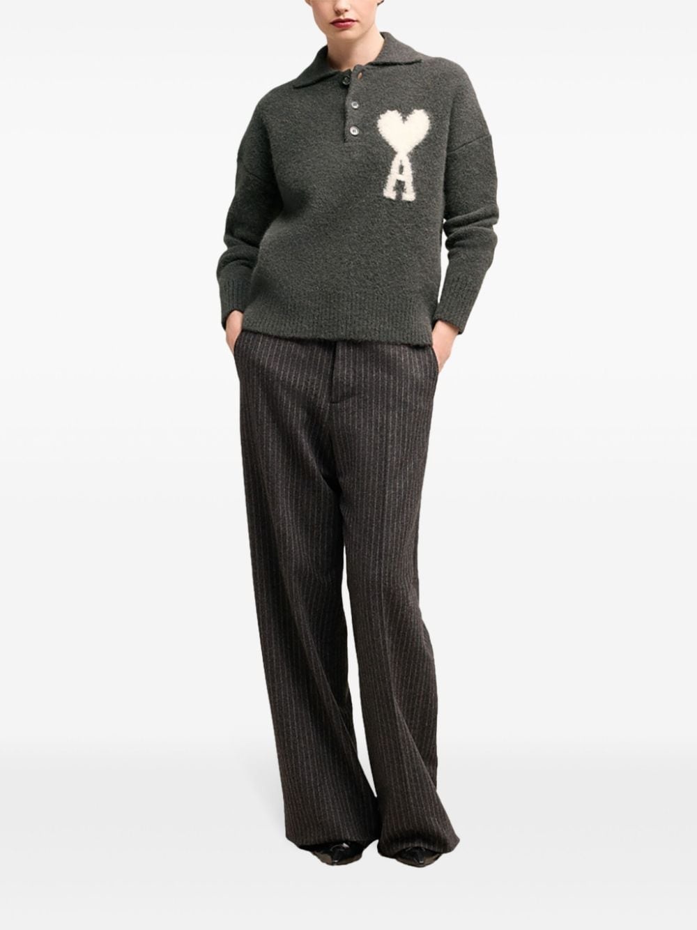 Ami de Coeur alpaca-blend polo jumper - 2