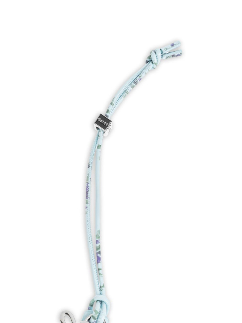 GANNI floral-print heart-shaped mirror charm outlook