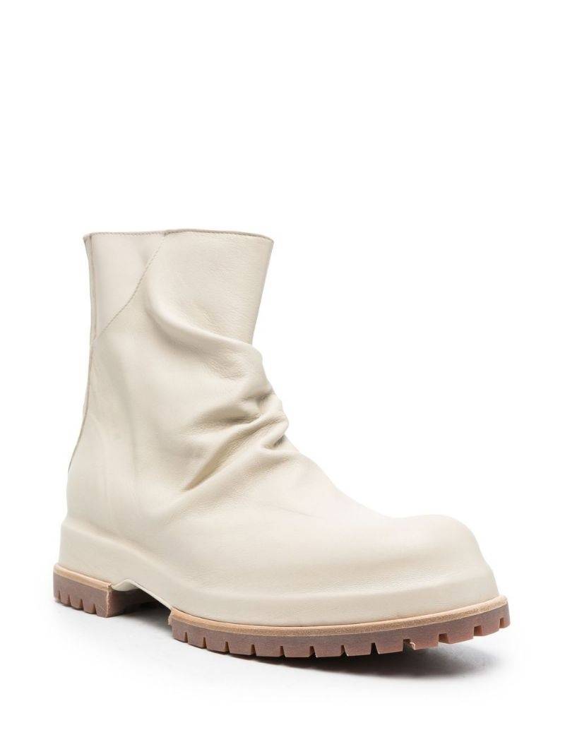 424 ruched leather ankle boots outlook