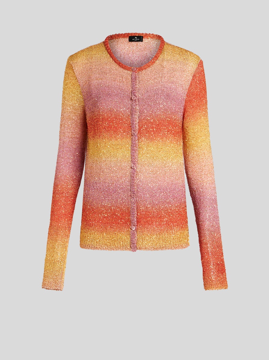 KNIT CARDIGAN WITH SEQUINS - 1