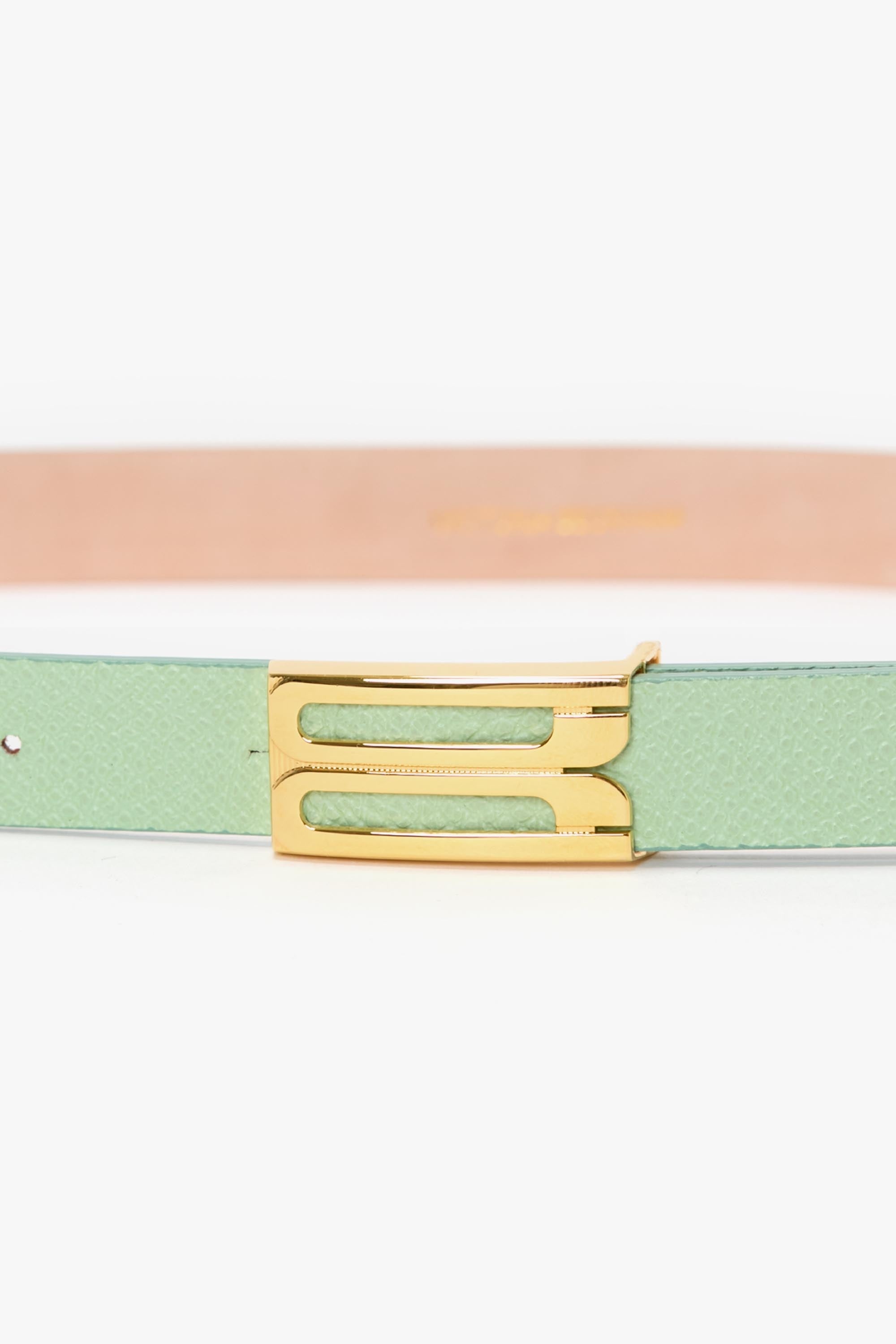 Micro Frame Belt In Jade Grained Leather - 2