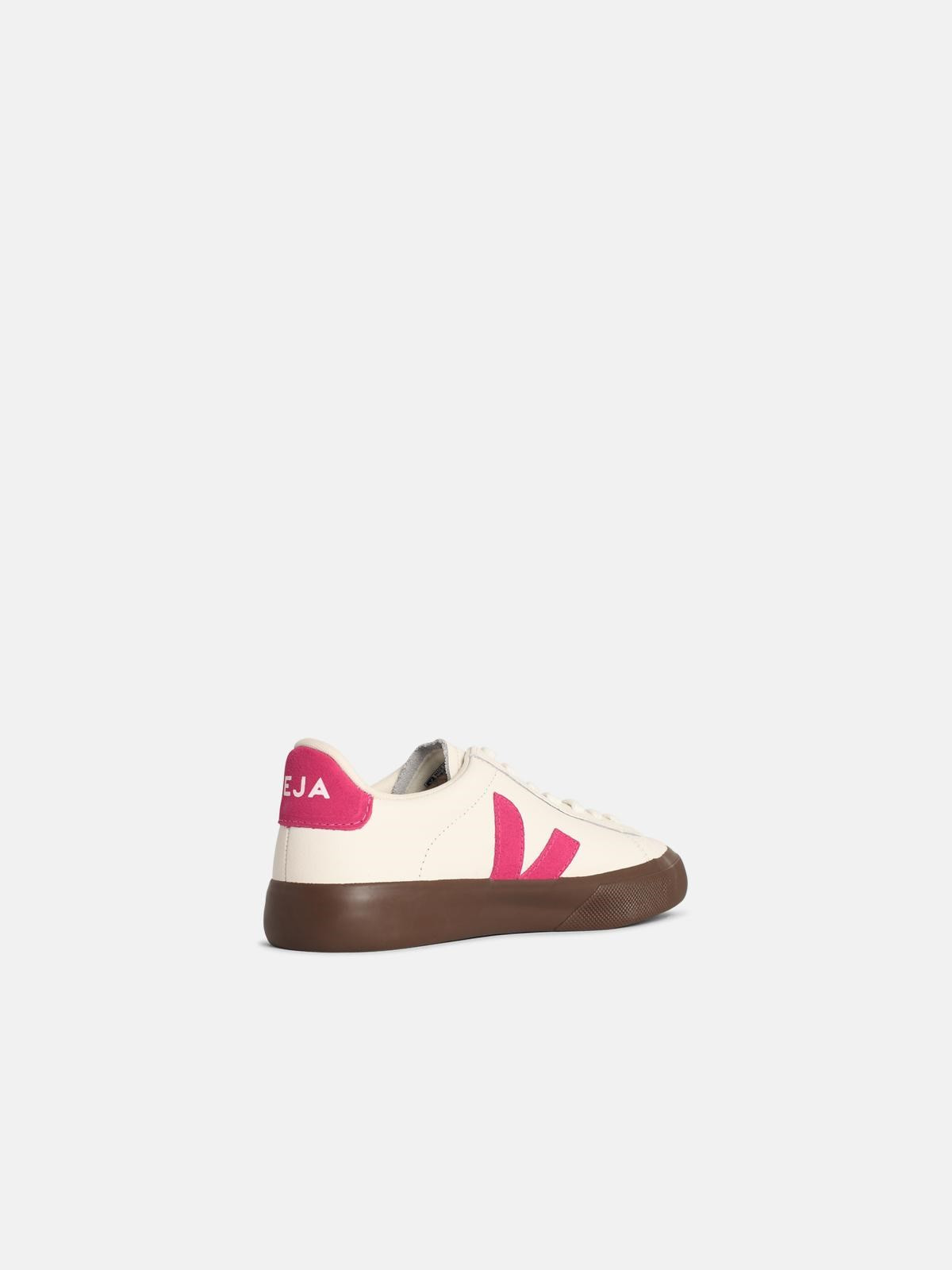 'CAMPO' WHITE AND FUCHSIA LEATHER SNEAKERS - 3
