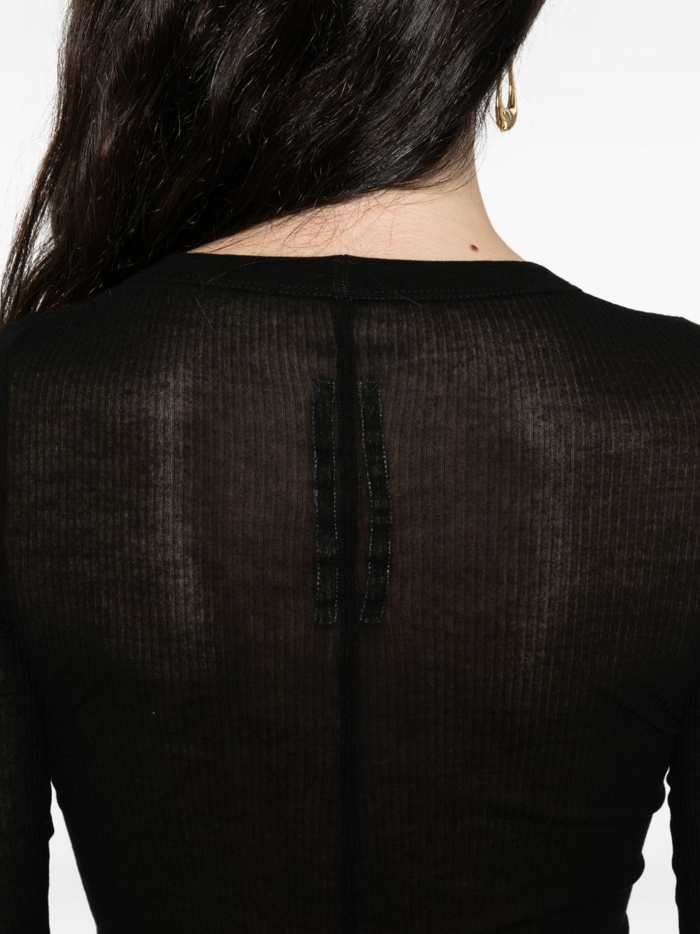 ribbed long-sleeve midi dress - 5