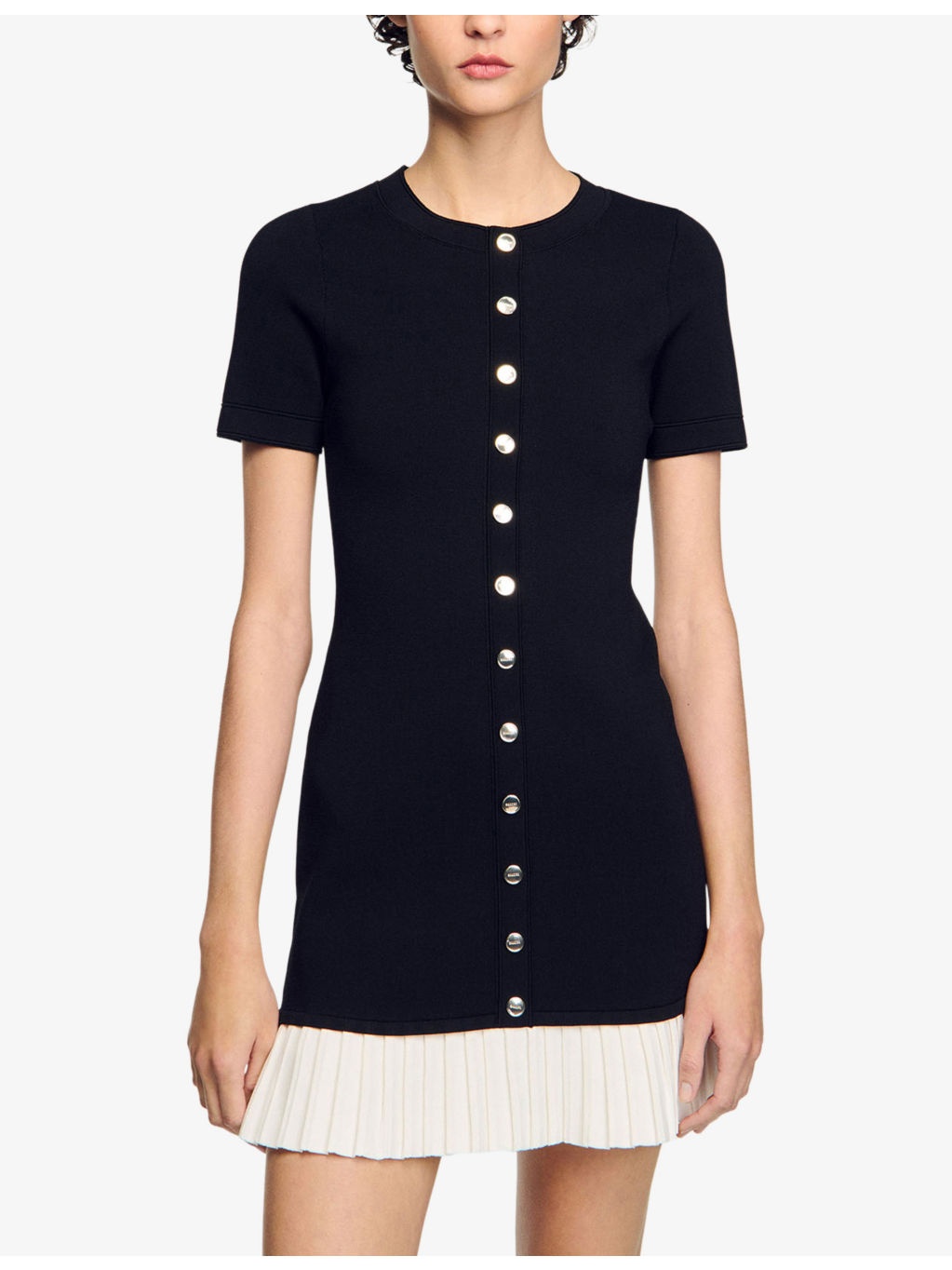 Ruffle-trim knitted mini dress - 3