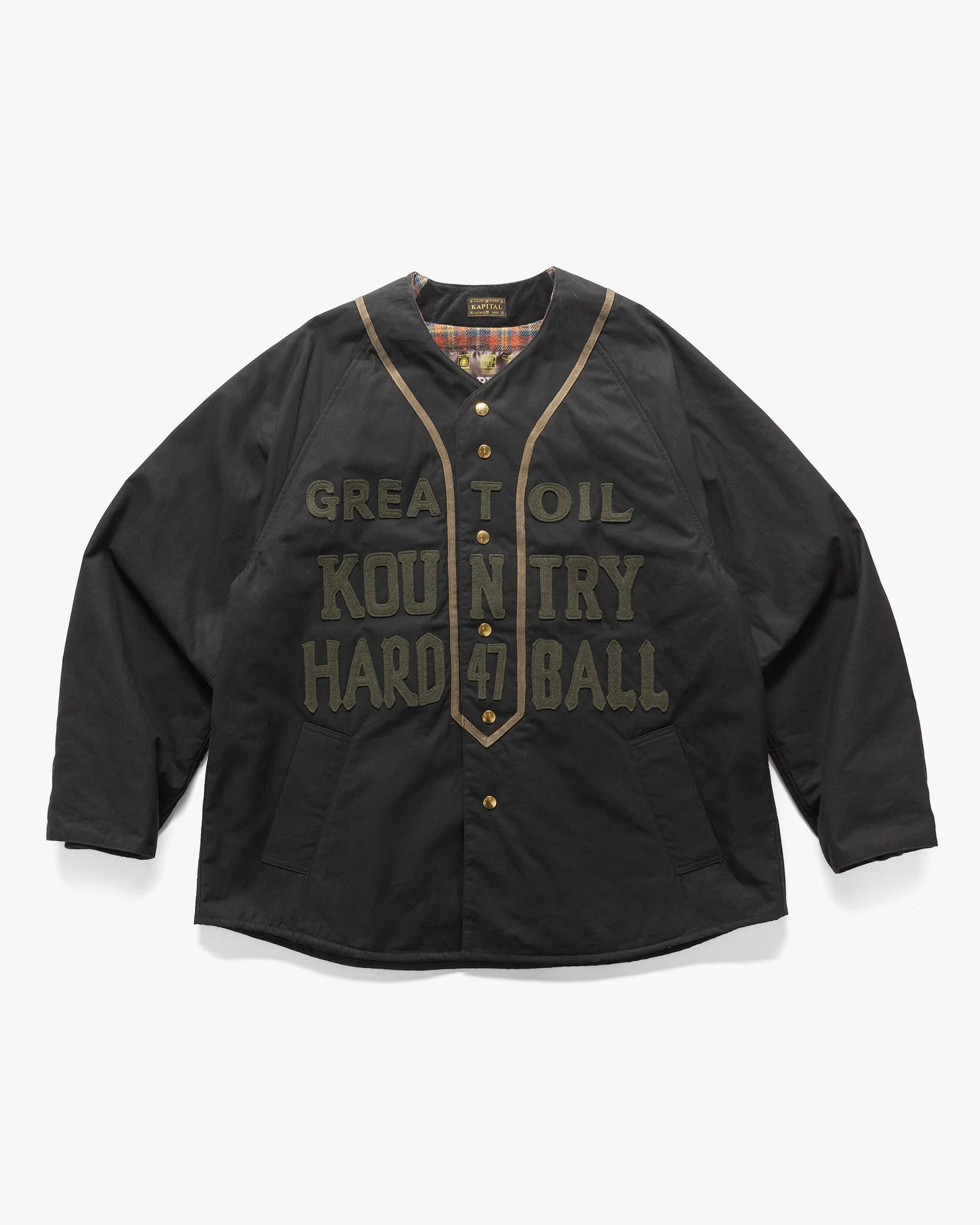 Weather Cotton Oil Coating Baseball Blouson Black - 1