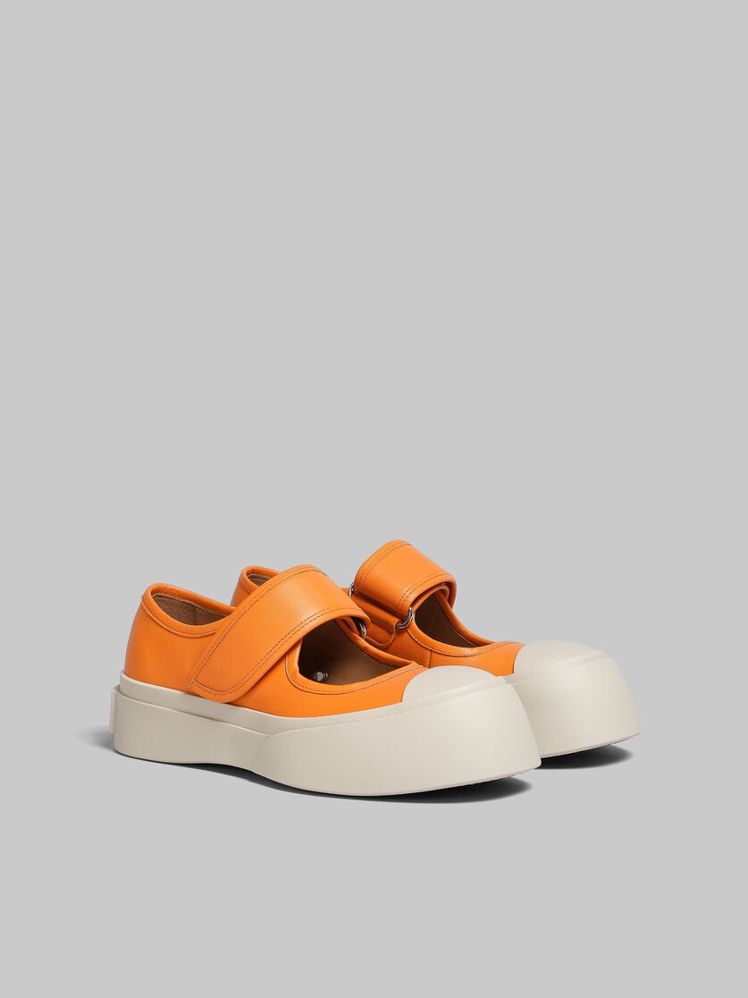 ORANGE NAPPA LEATHER MARY JANE SNEAKER - 2