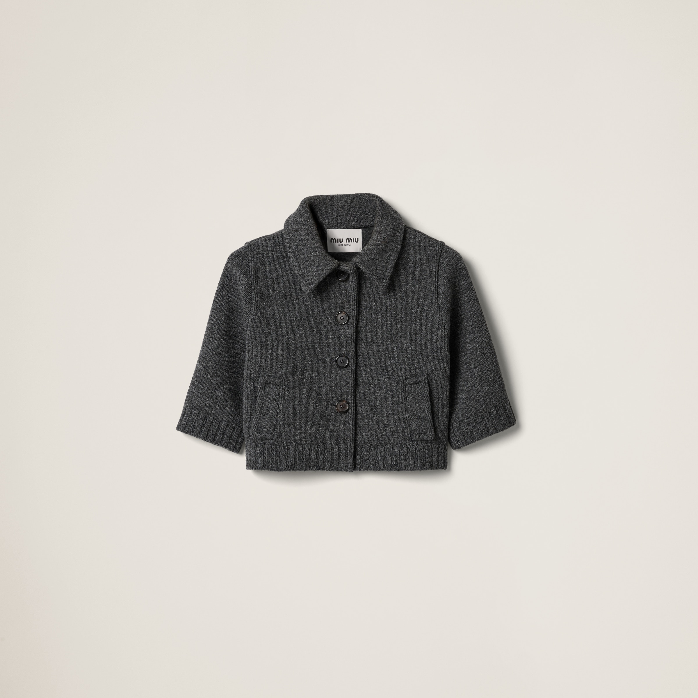 Cropped wool cardigan - 1