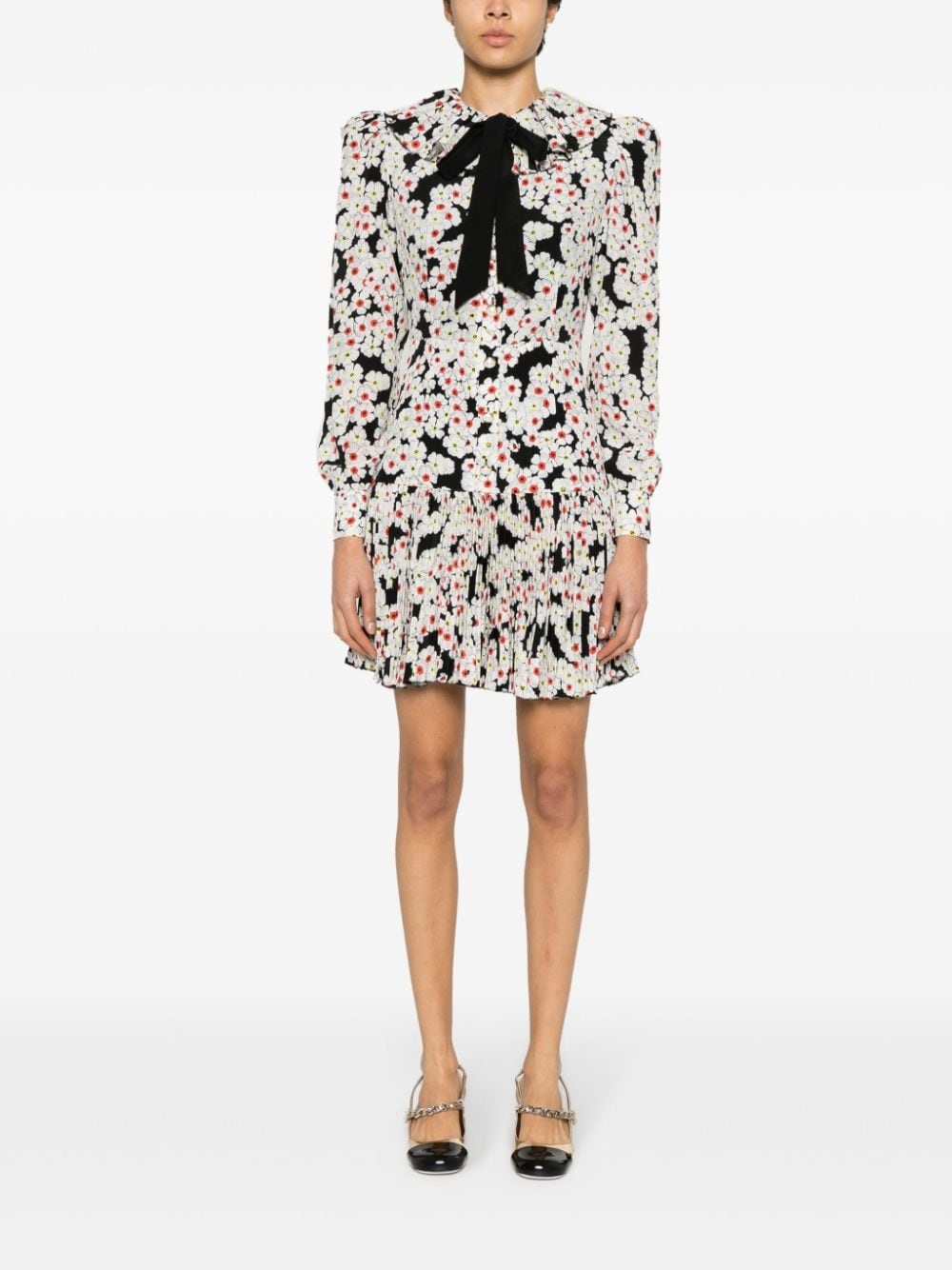 daisy-print silk dress - 2