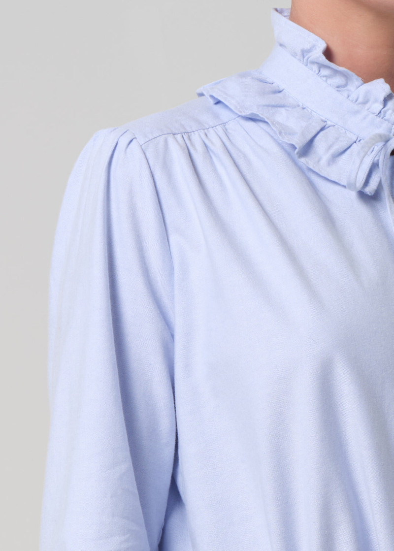Calista Frill Collar Shirt In Blue 6