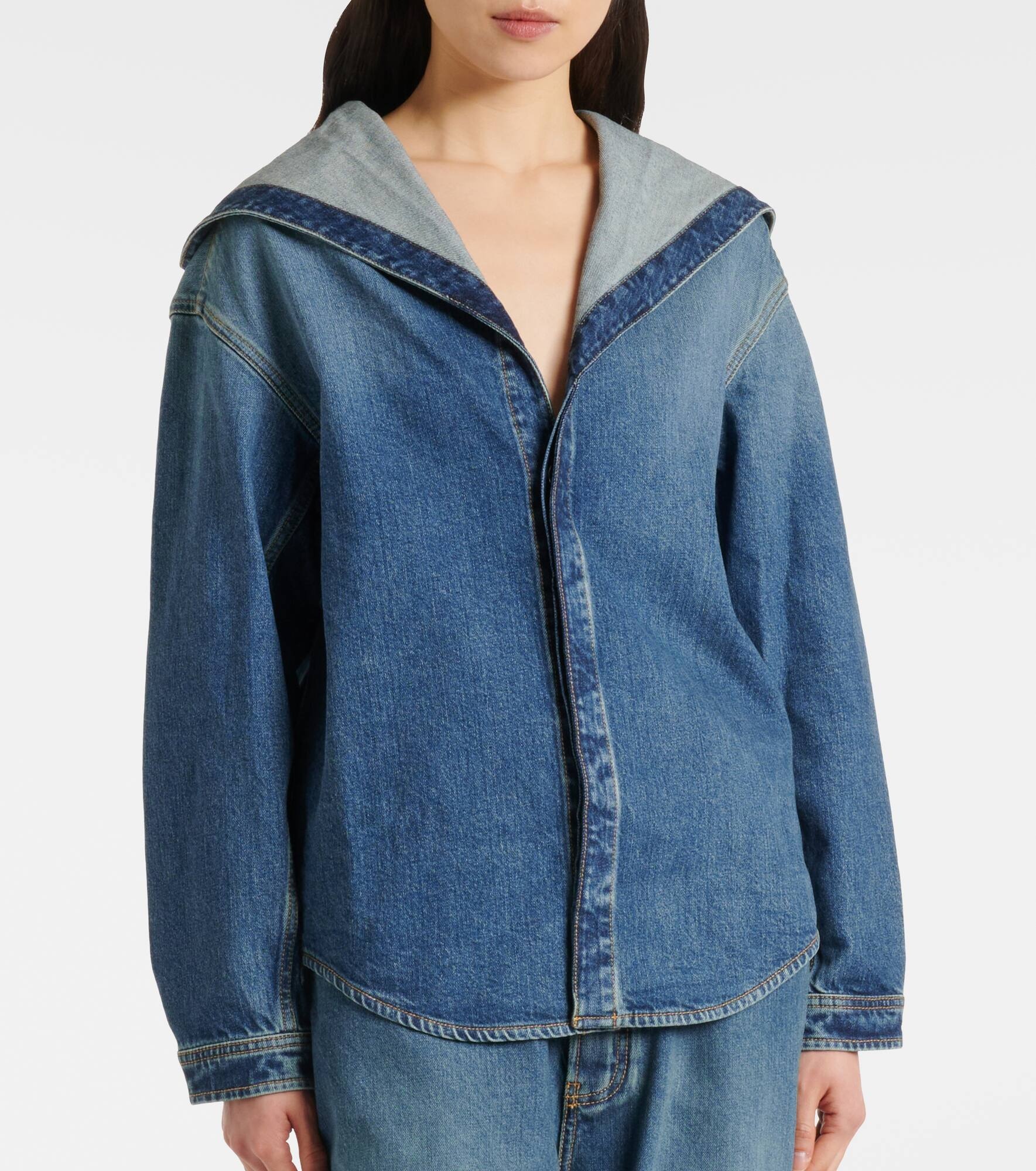 Hooded denim shirt - 6