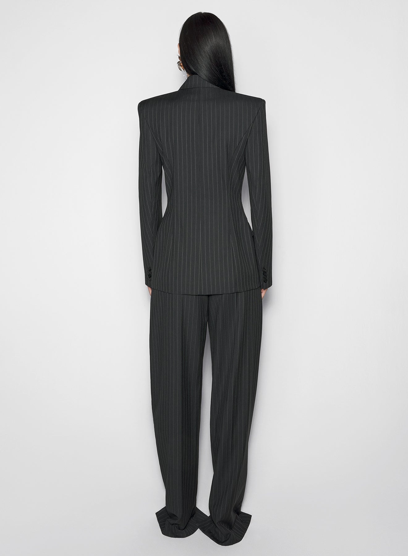 pinstripe pierced tailored jacket - 3