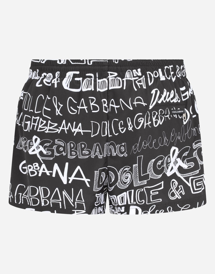 Short swim trunks with all-over Dolce&Gabbana print - 3