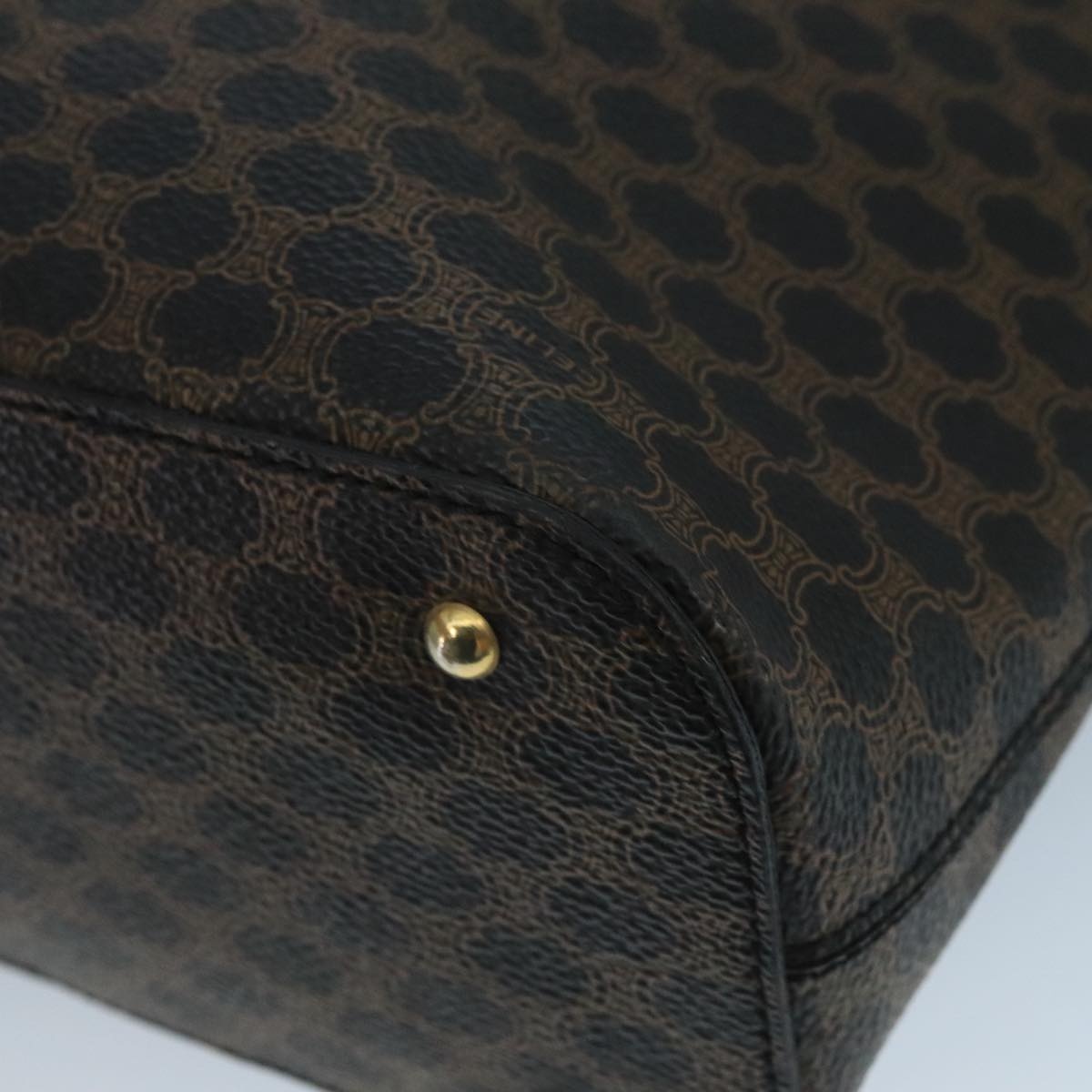 CELINE Macadam Canvas Hand Bag Pvc Black - 12
