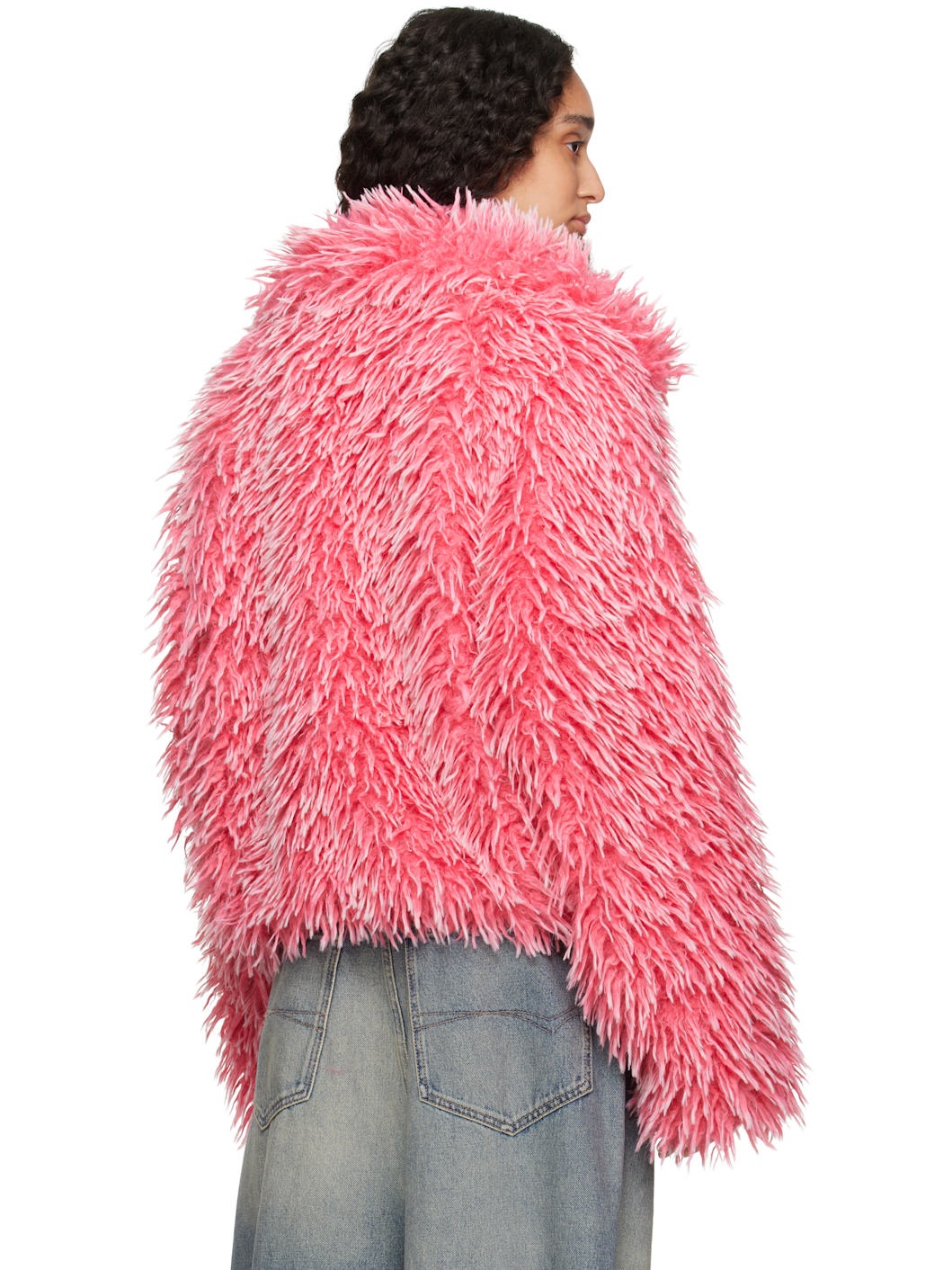Pink Varsity Faux-Fur Jacket - 3