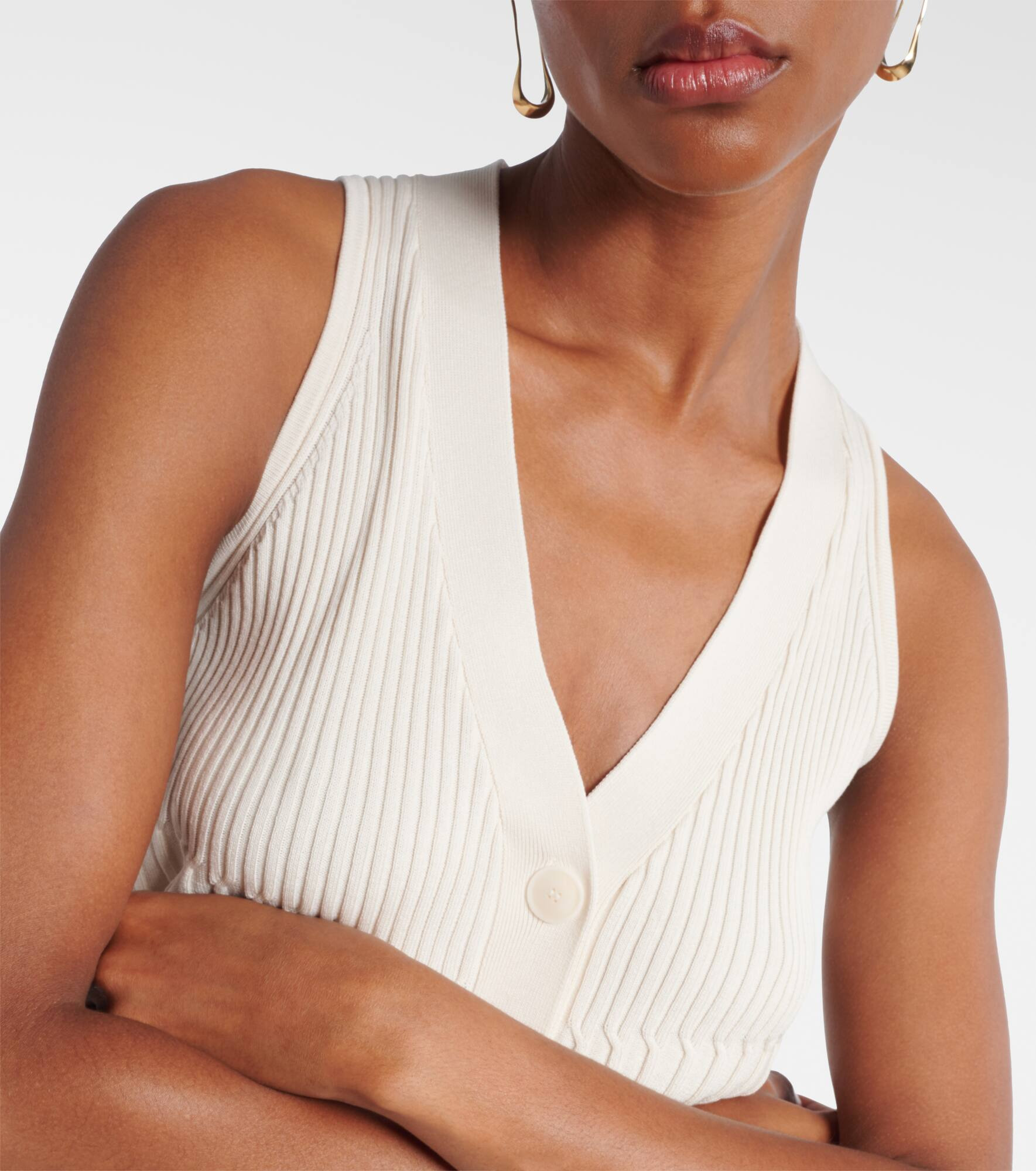 Bimba ribbed-knit cotton-blend vest - 4
