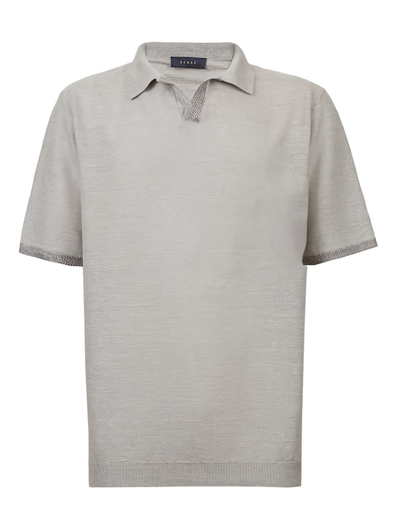 polo-collar knitted T-shirt 1
