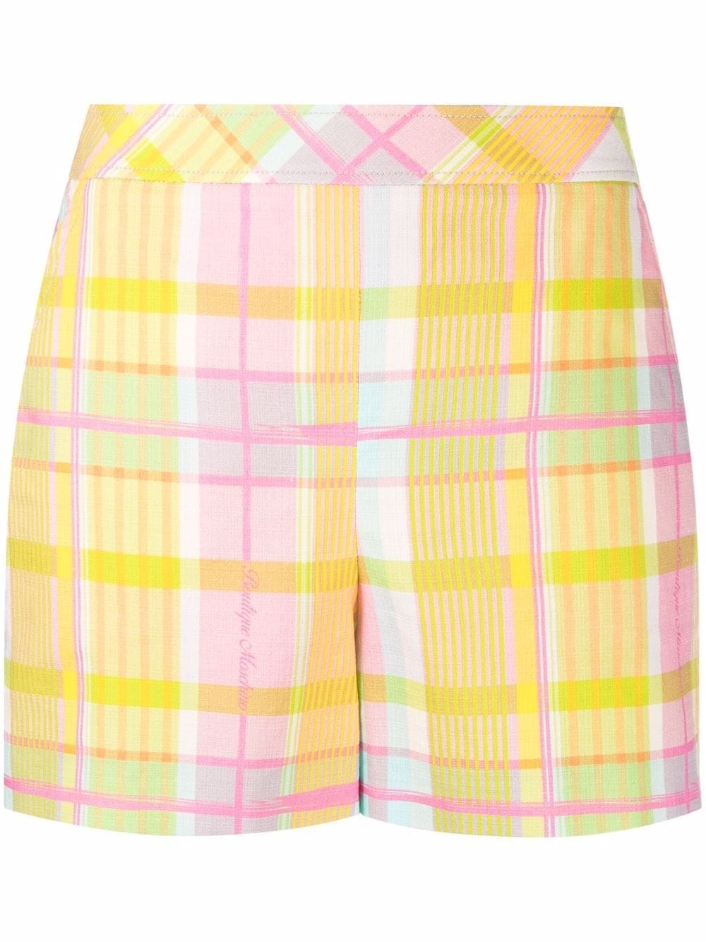 checked cotton shorts - 1