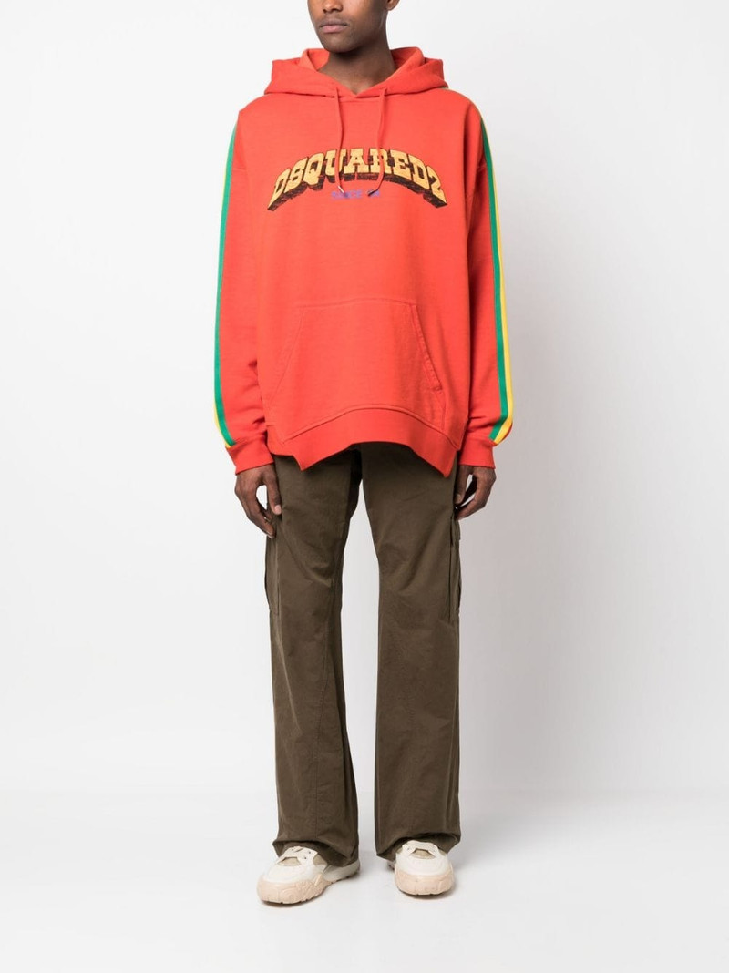 DSQUARED2 logo-print cotton hoodie outlook