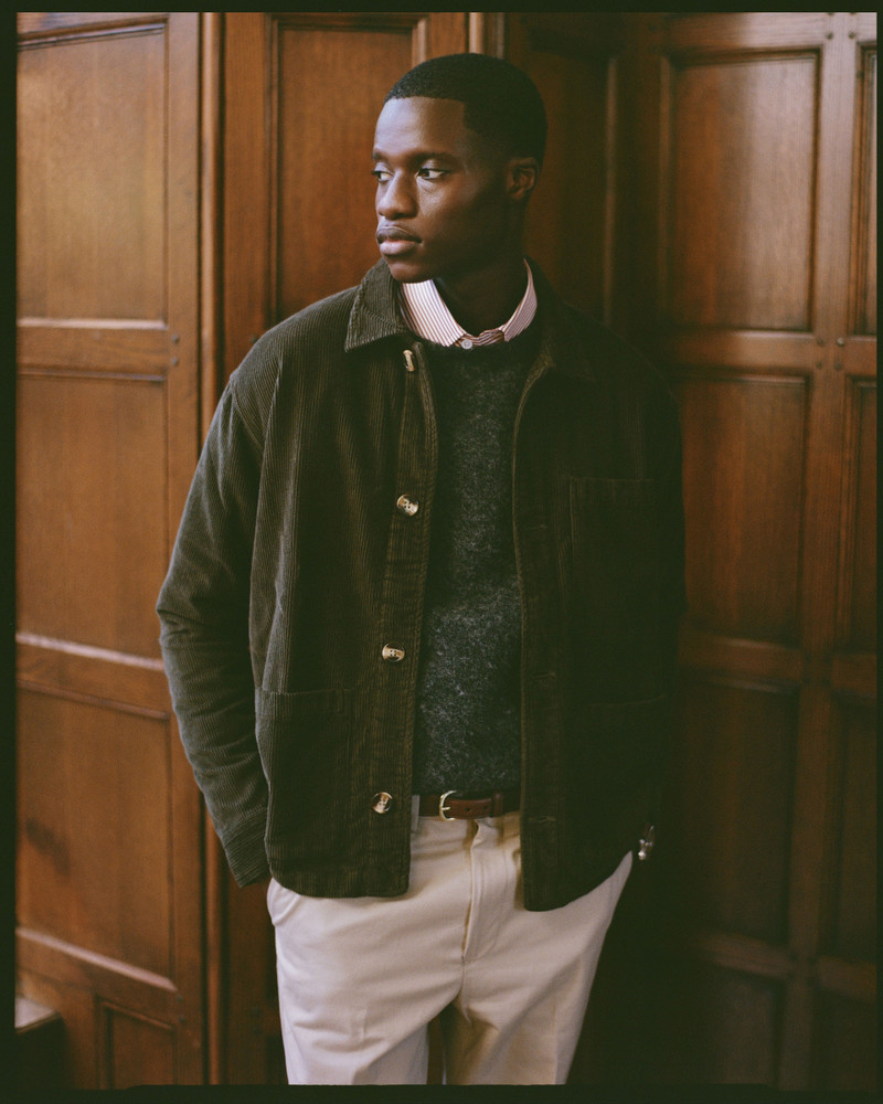 TAN CORDUROY CHORE COAT - TRIM FIT 3