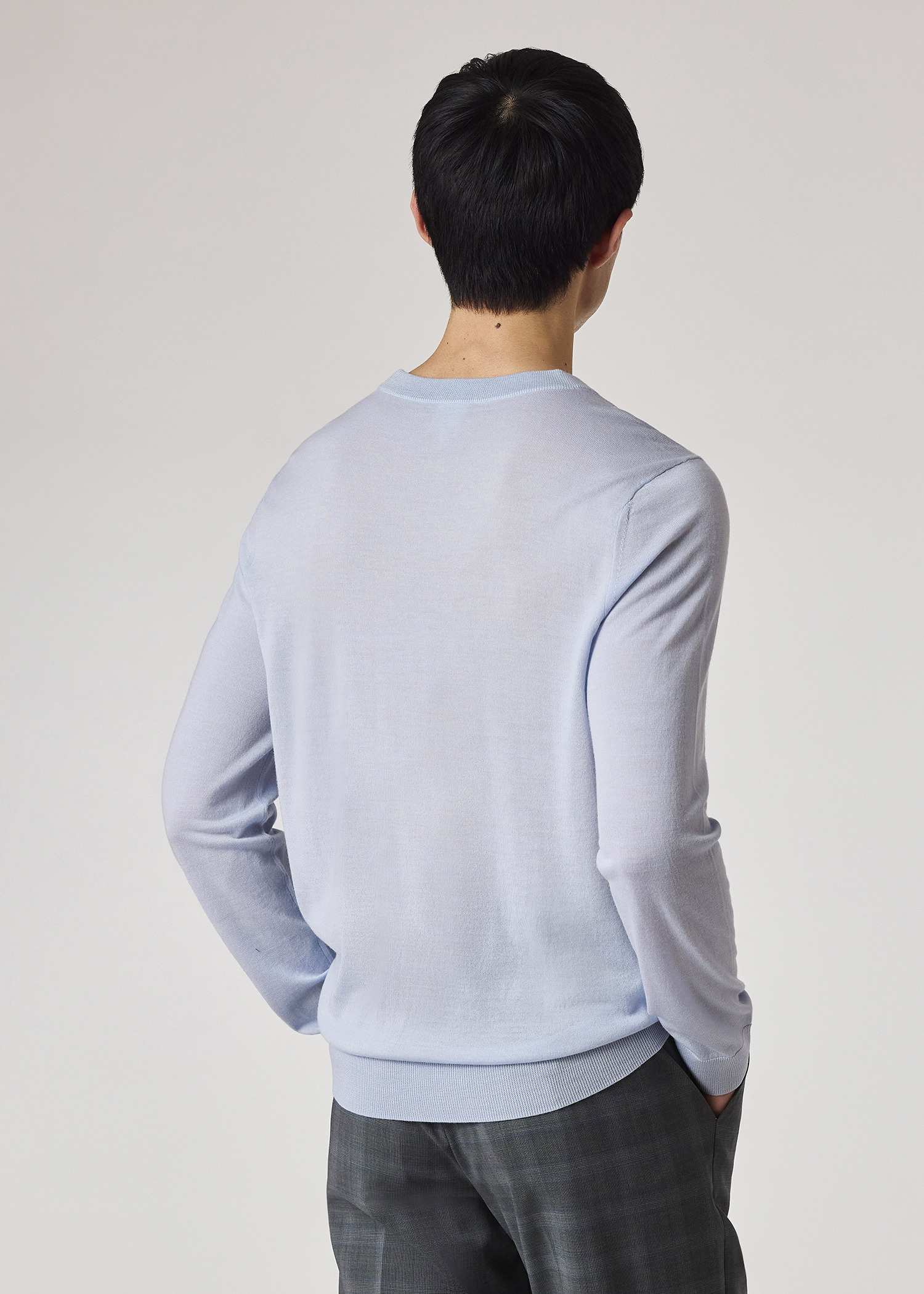 Pale Blue Merino Wool Sweater - 5