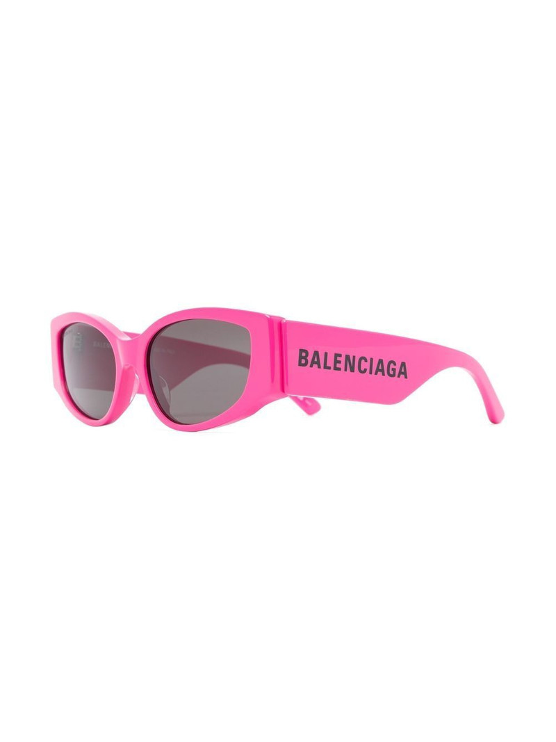 BALENCIAGA logo-print rectangle-frame sunglasses outlook