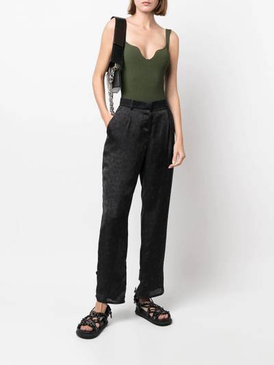 sacai high-waisted patterned trousers outlook