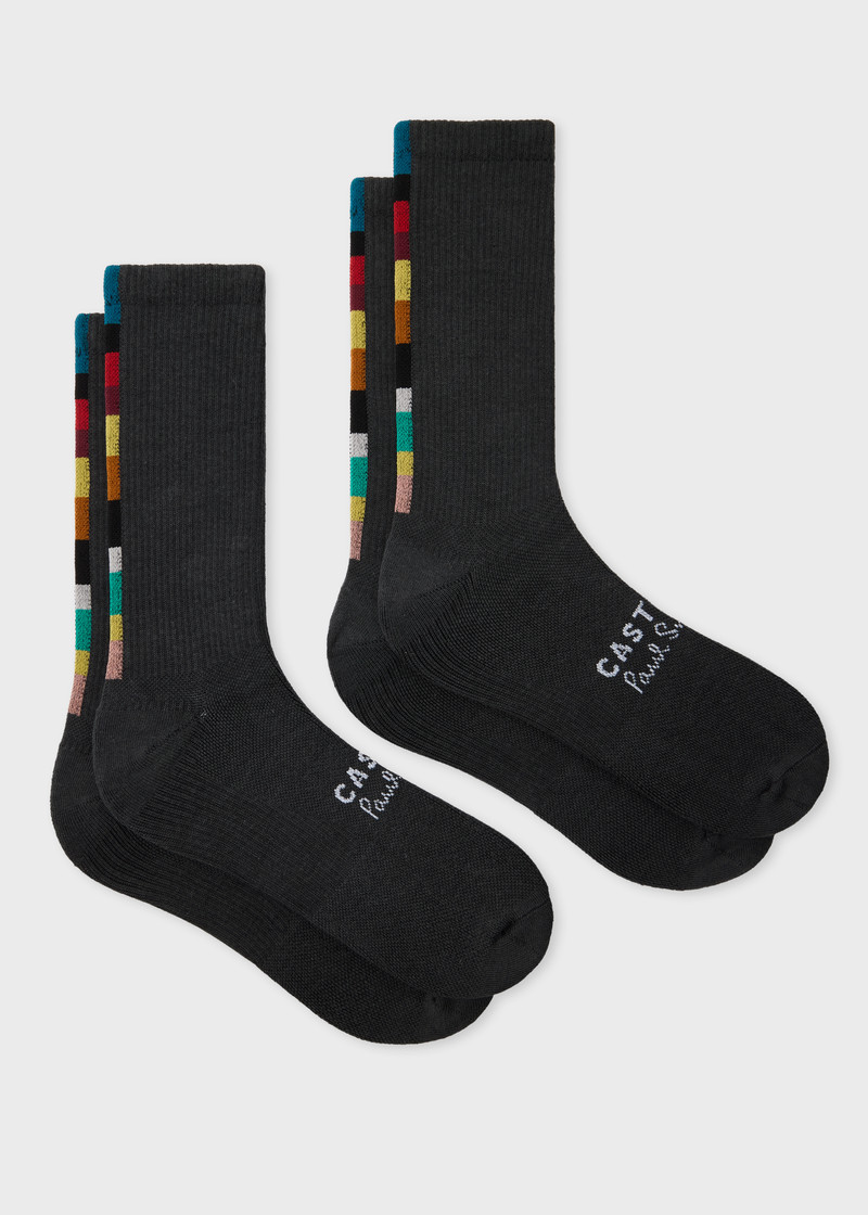Paul Smith + Castore - Charcoal Technical Socks Two Pack 1