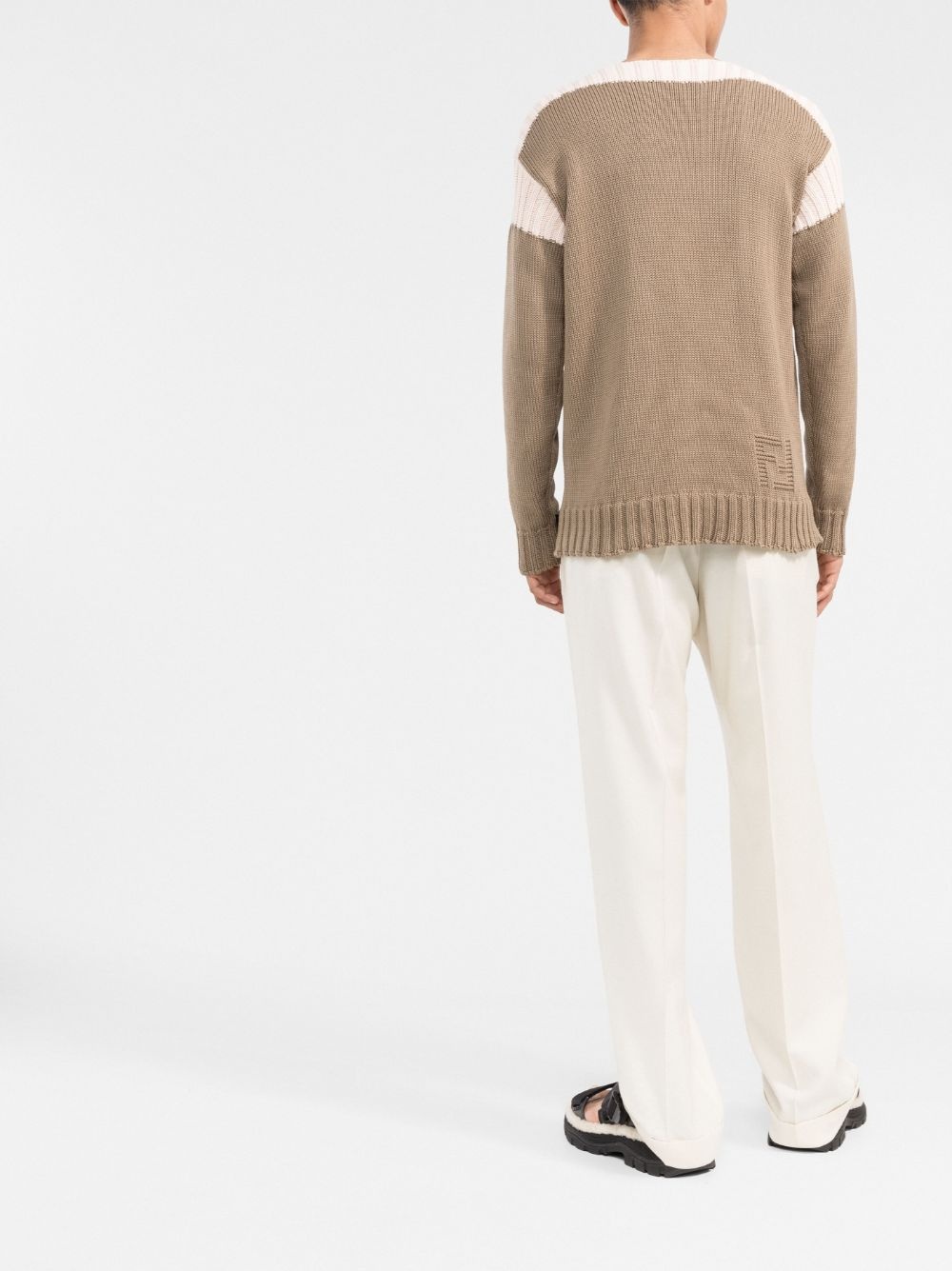 two-tone intarsia-knit jumper - 4