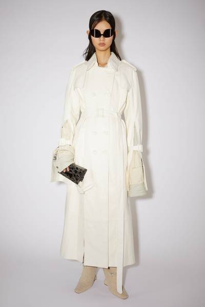 Acne Studios Double-breasted leather trench coat - Off white outlook
