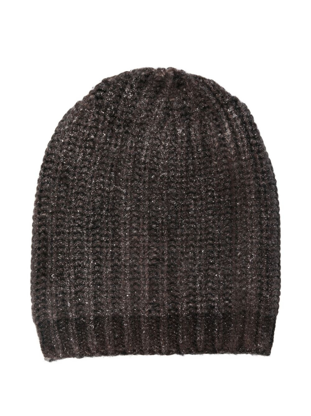 glitter-detail ribbed-knit beanie - 2