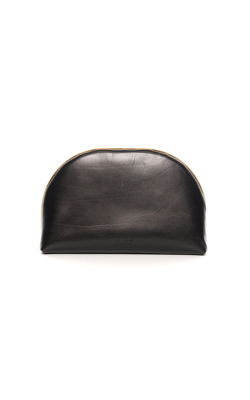 The Row Sylvia Leather Clutch black outlook