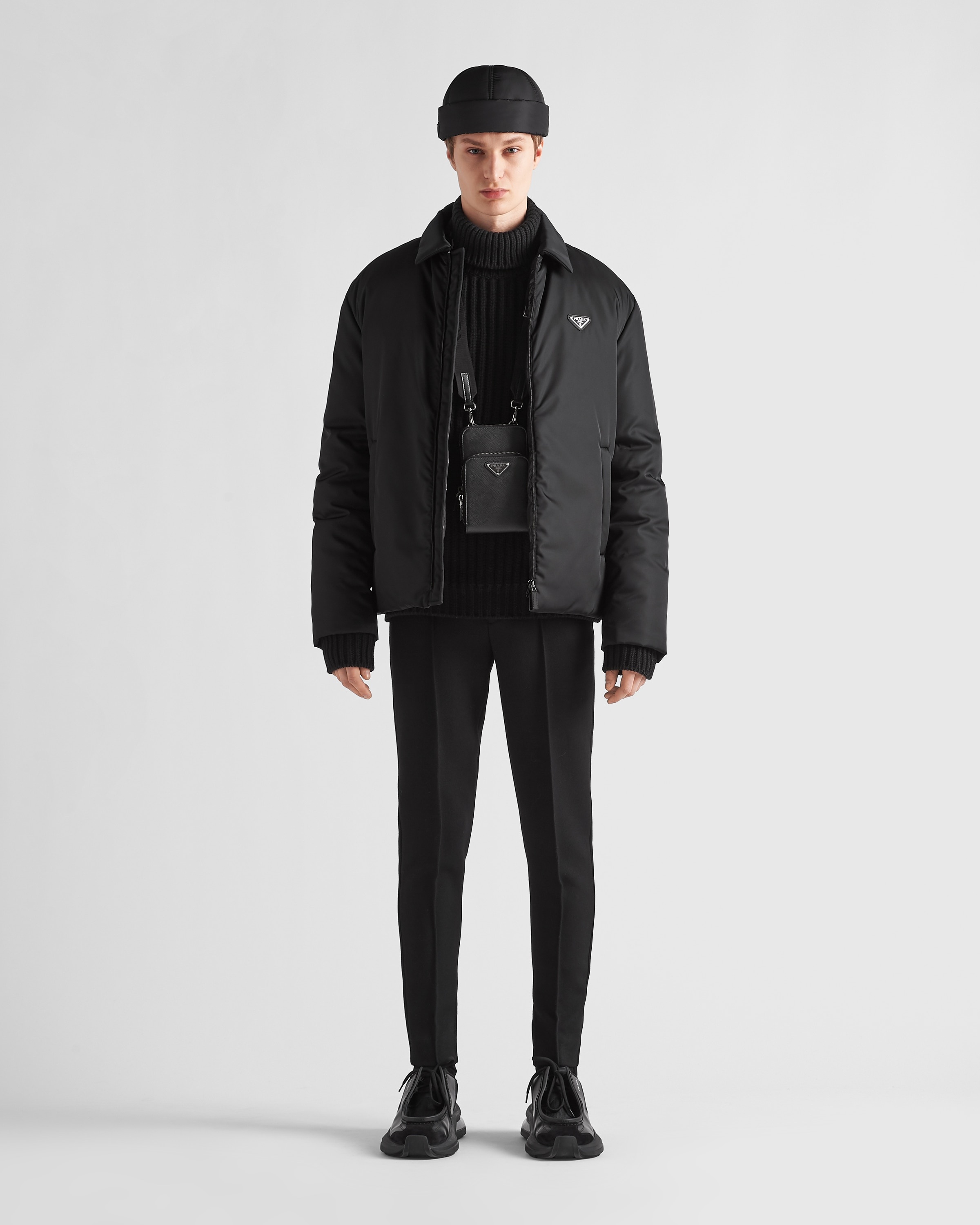 Prada Cropped Re-Nylon down jacket