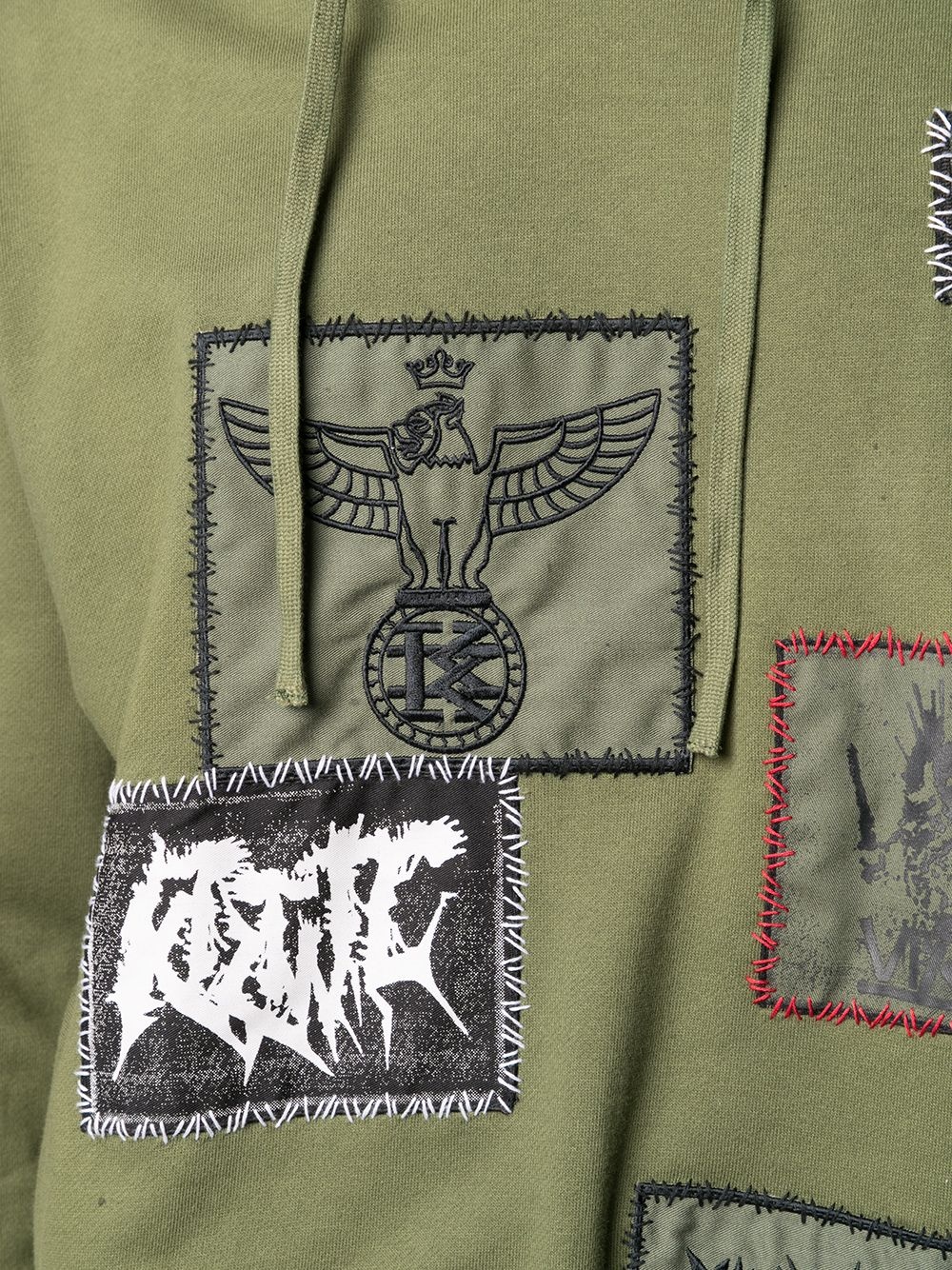 patch-detailed drawstring hoodie - 6