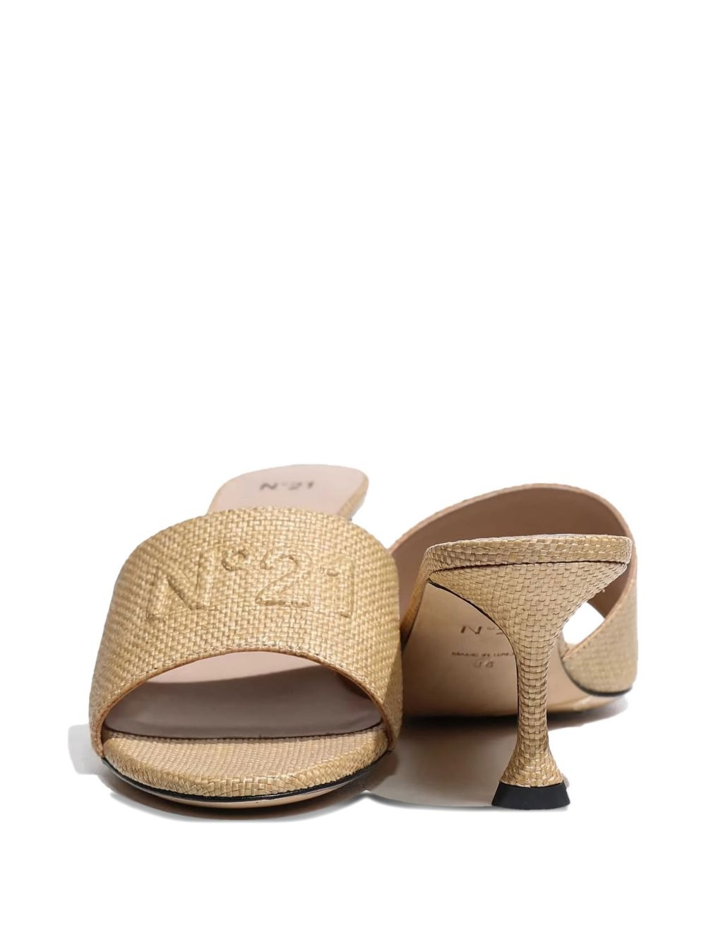 logo-embossed woven sandals - 5