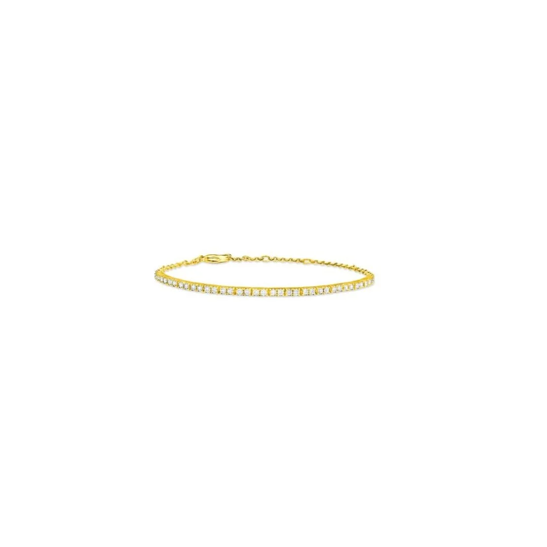 YELLOW GOLD DIAMOND TENNIS BRACELET - 1