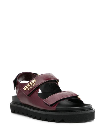 Moschino logo-plaque leather sandals outlook