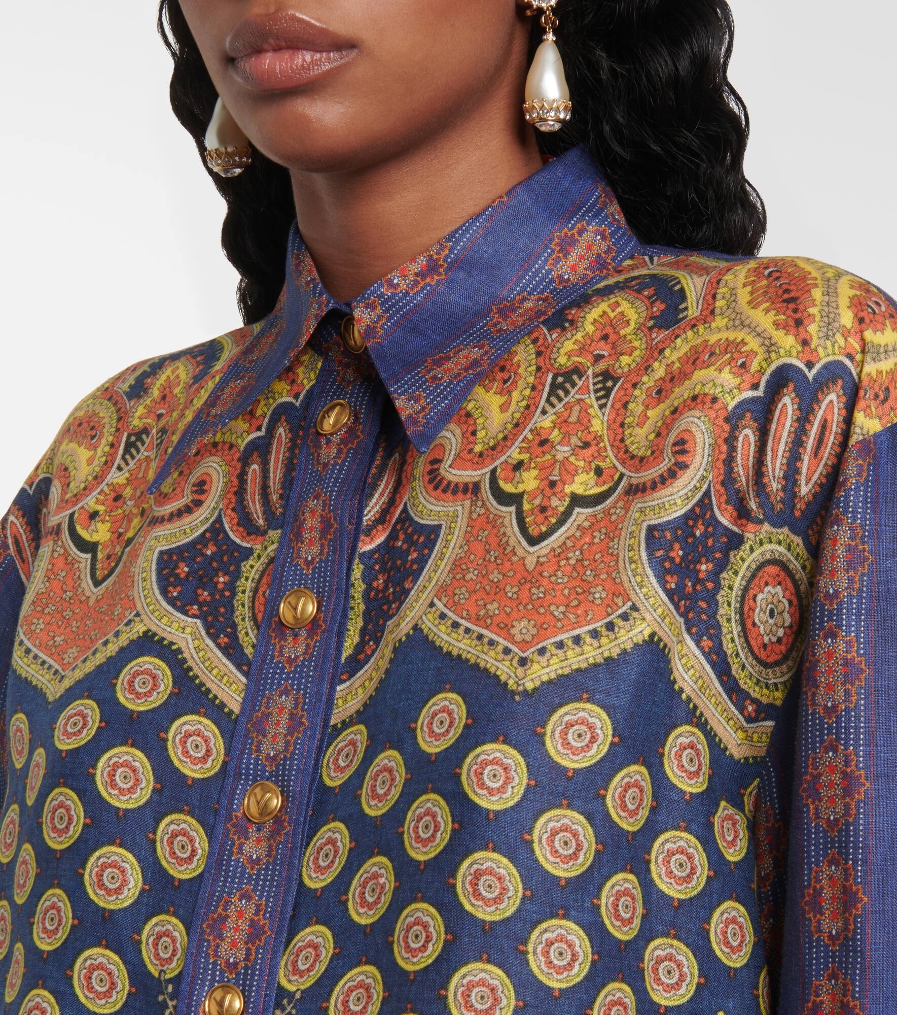 Voyage Imaginaire VLogo linen blouse - 4