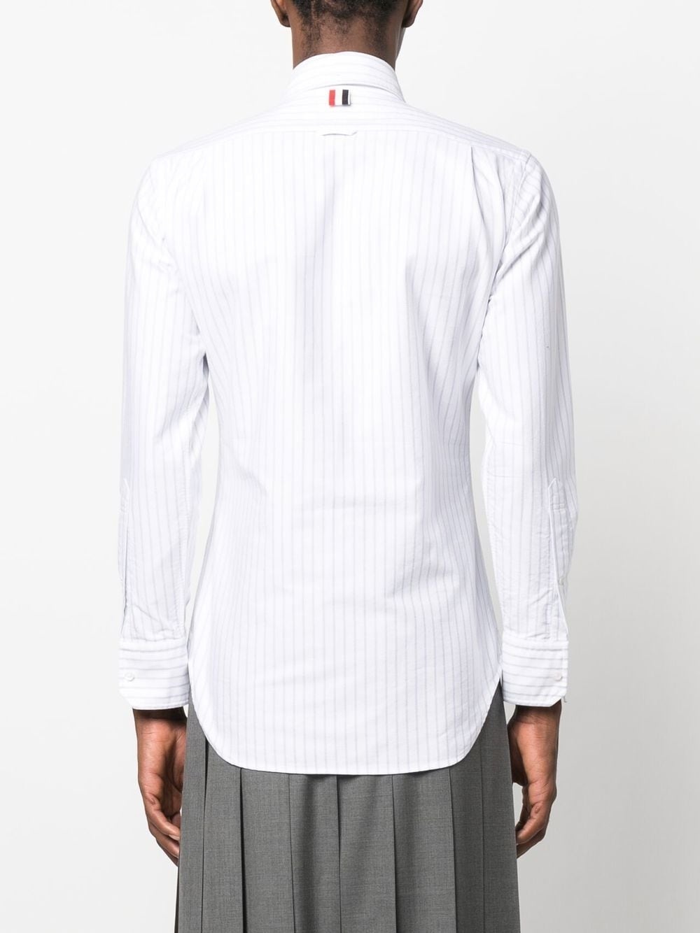 pinstripe-pattern long-sleeve shirt - 4