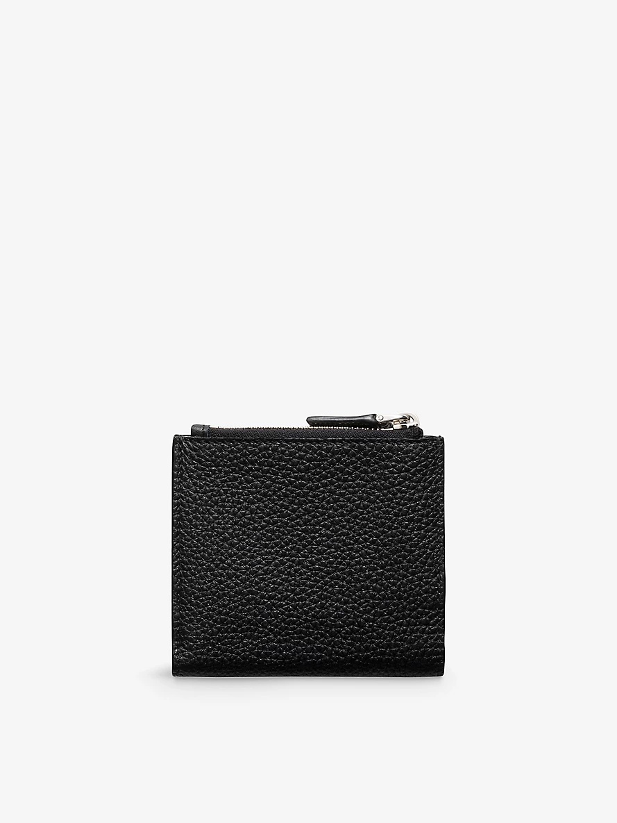 Logo-plaque small leather wallet - 3