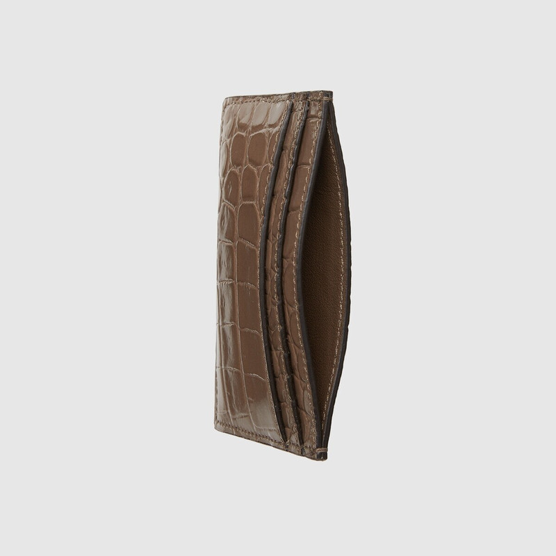 GUCCI Crocodile card case with Double G outlook