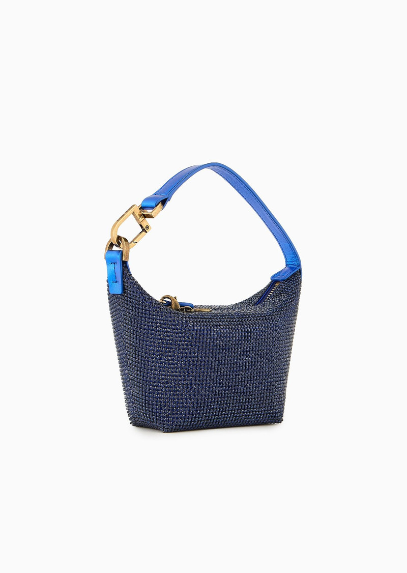 GIORGIO ARMANI La Prima Soft mini handbag in metallic knit with rhinestones outlook
