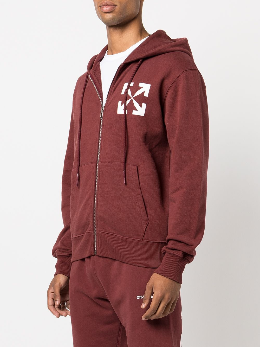 Arrows logo print zip-fastening hoodie hoodie - 3