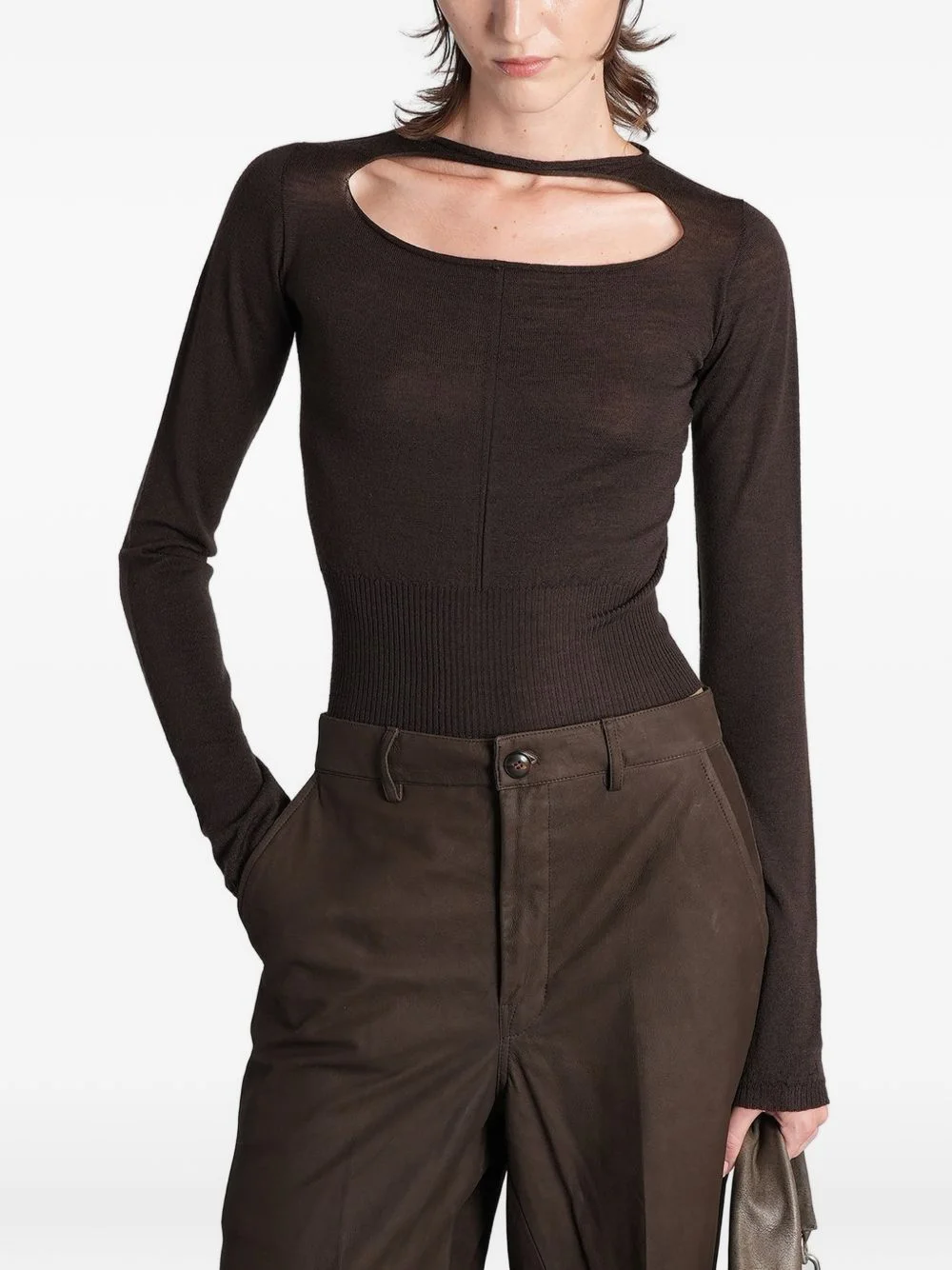 cut-out long-sleeve top - 1