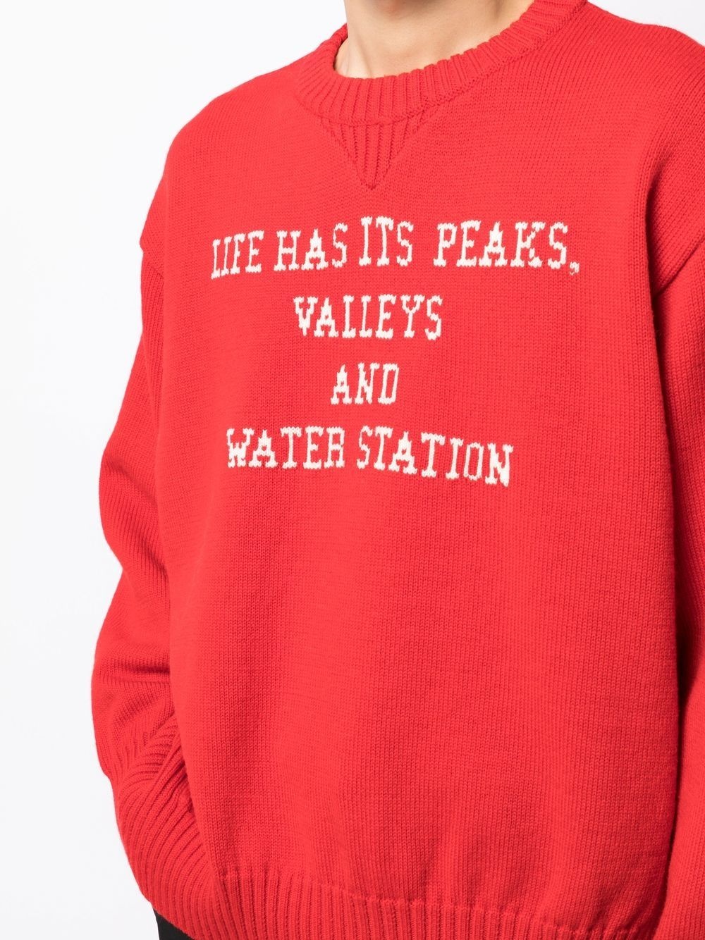slogan-print wool jumper - 5