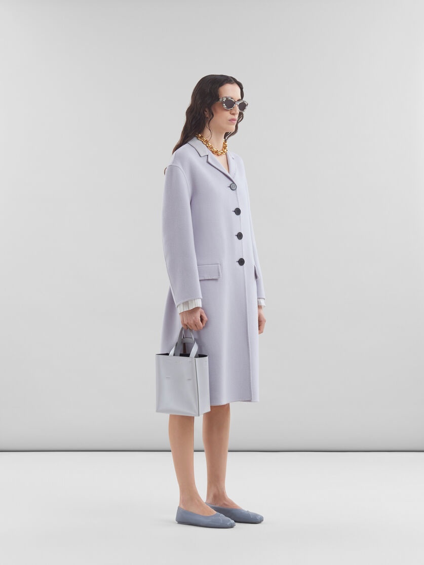 PURPLE FELT COAT WITH WAIST BELT - 6