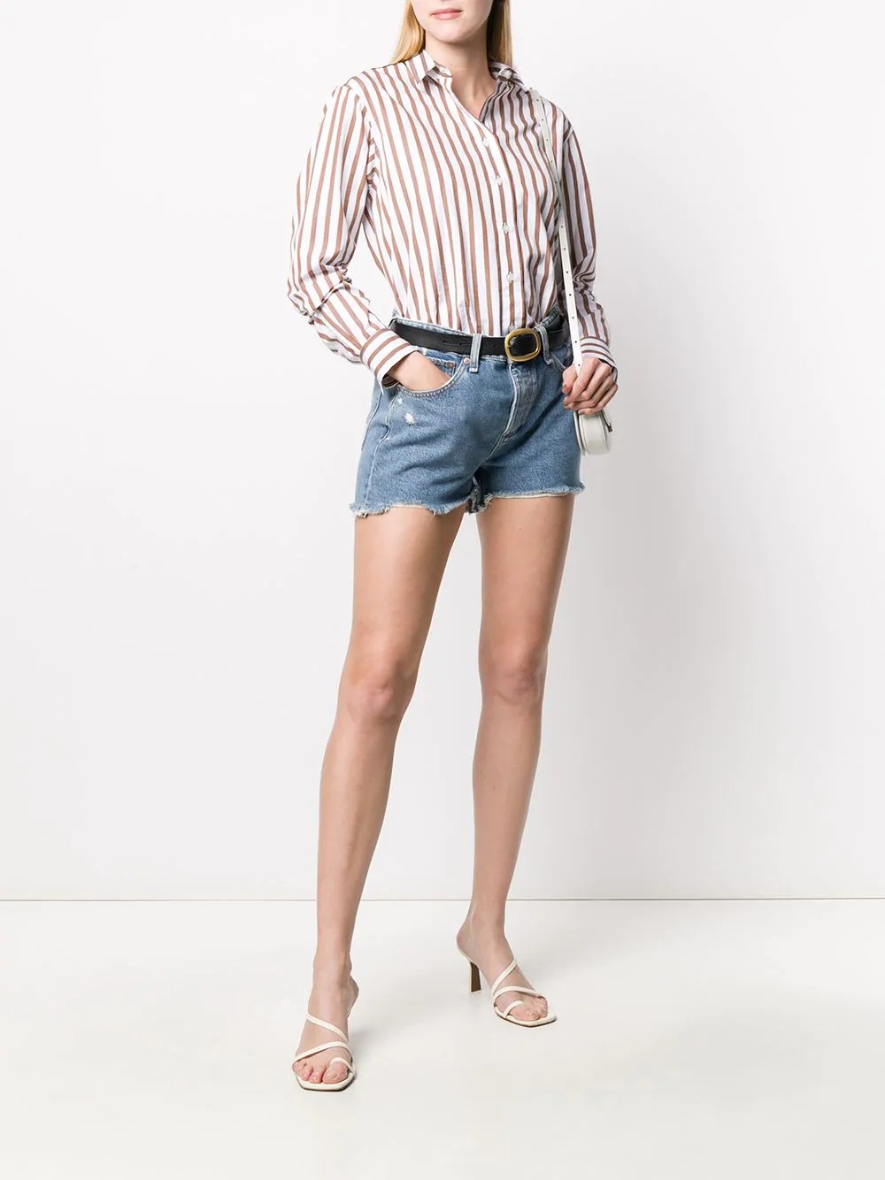 Misha distressed denim shorts - 2