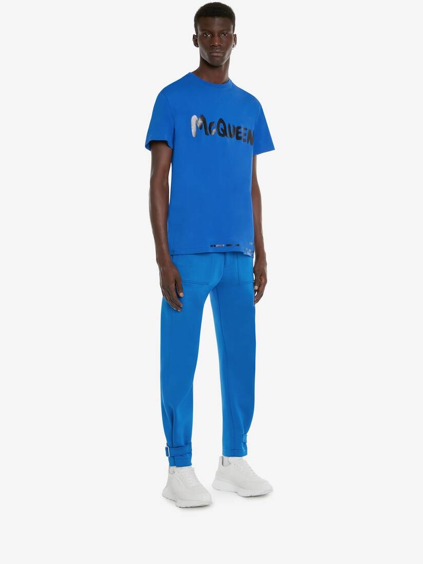 Men's McQueen Graffiti T-shirt in Royal Blue - 3