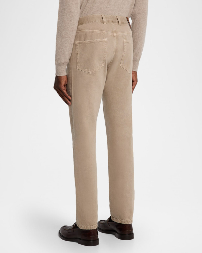 Men's Marble-Effect Slim Five-Pocket Pants 4