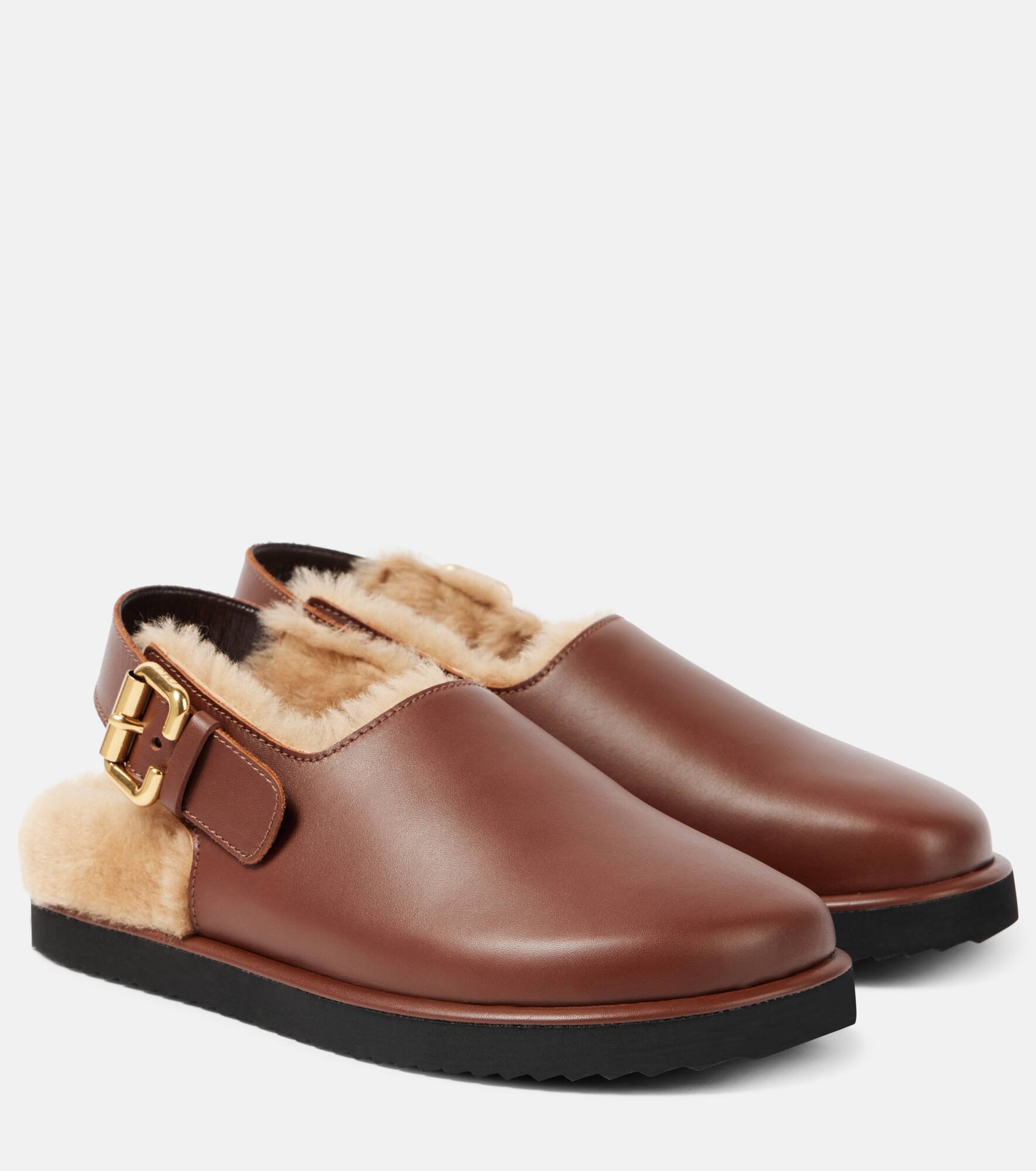 Nil shearling-lined leather mules - 1