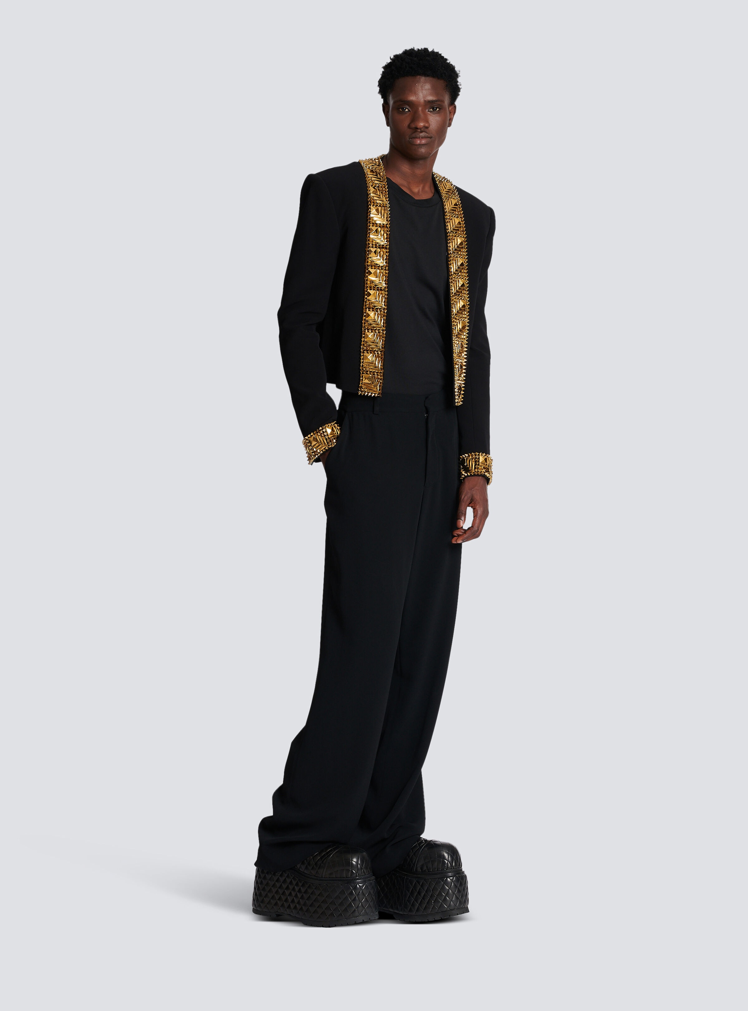 Blazer embroidered with pyramid studs - 3